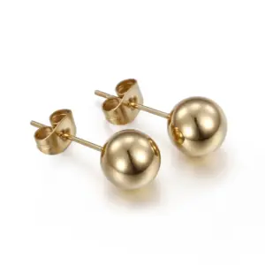 PVD Coated 18K Gold Plated Geometric Titanium Steel Waterproof Non Tarnish Earrings Ear Studs
