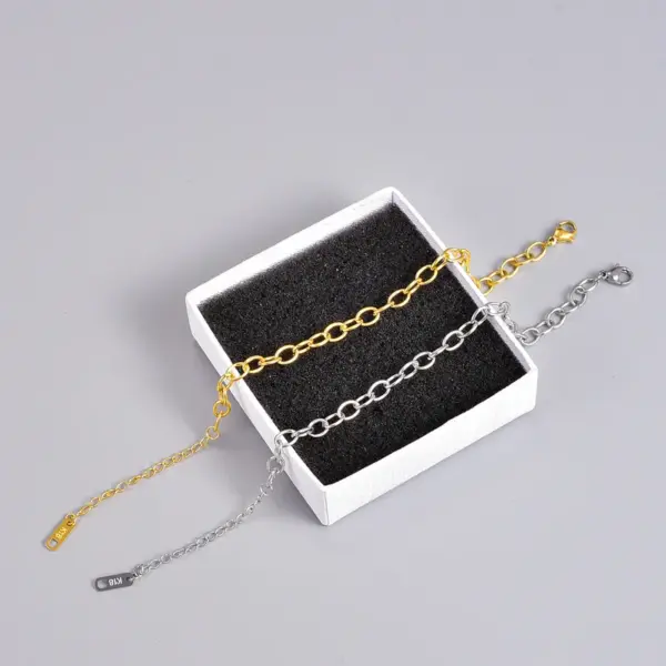 Wholesale 304 Stainless Steel Geometric PVD Coated 18K Real Gold Plated Fashion Waterproof Non Tarnish Plating Gold Silver Bracelets