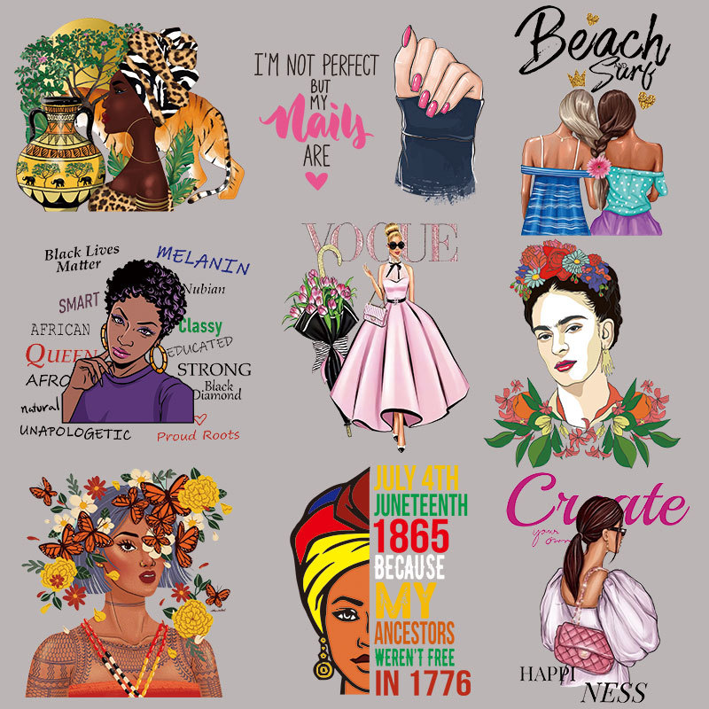 Wholesale Girl's letter heat transfer stickers