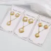 Wholesale 304 Stainless Steel Pearl Imitation Necklace Earring Set Round Square Casual Holiday Modern Polished Plated Jewelry Accessories