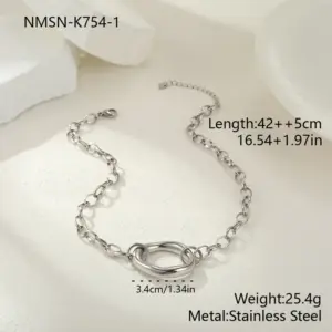 NMSN-K754-1 Steel Color Necklace