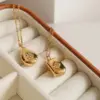 Wholesale Fashion Water Droplets Titanium Steel Inlay Zircon Pendant Necklace