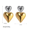 1 Pair IG Style Basic Streetwear Heart Shape Plating 304 Stainless Steel Stainless Steel Earrings