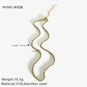Golden Long Hemp Flowers Chain / One Size