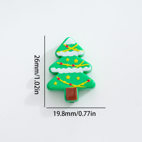 Wholesale 10pcs vertical hole color double-sided printing Christmas tree series DIY beads