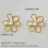Wholesale Ion Plating (IP) Real Gold Plated 18K Gold Flower 304 Stainless Steel Sweet Simple Style Waterproof Non Tarnish Ear Studs