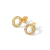 PVD Coated Real Gold Plated Round 304 Stainless Steel Simple Style Waterproof Non Tarnish 304 Stainless Steel Earrings
