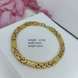 Gold Bracelet 6mm*22cm / Stainless Steel S.STEEL