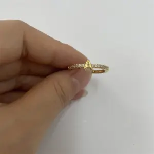 14K Real Gold-Letter A / One Size