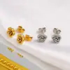 Wholesale 304 Stainless Steel Rose Flower PVD Coated 18K Gold Real Gold Plated French Style IG Style Waterproof Non Tarnish Gold Silver Ear Studs