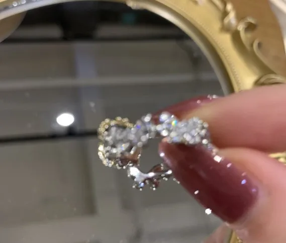 Wholesale Simple Style Butterfly Copper Butterfly Inlay Zircon Open Ring