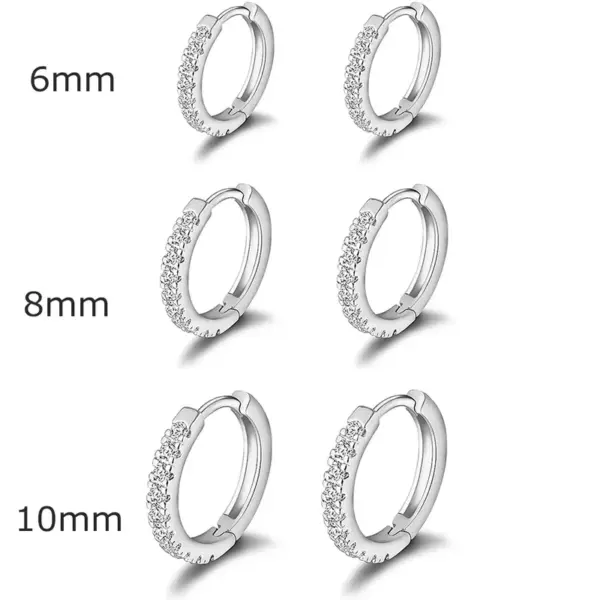 1 Piece Simple Style Geometric Inlay Copper Zircon Hoop Earrings