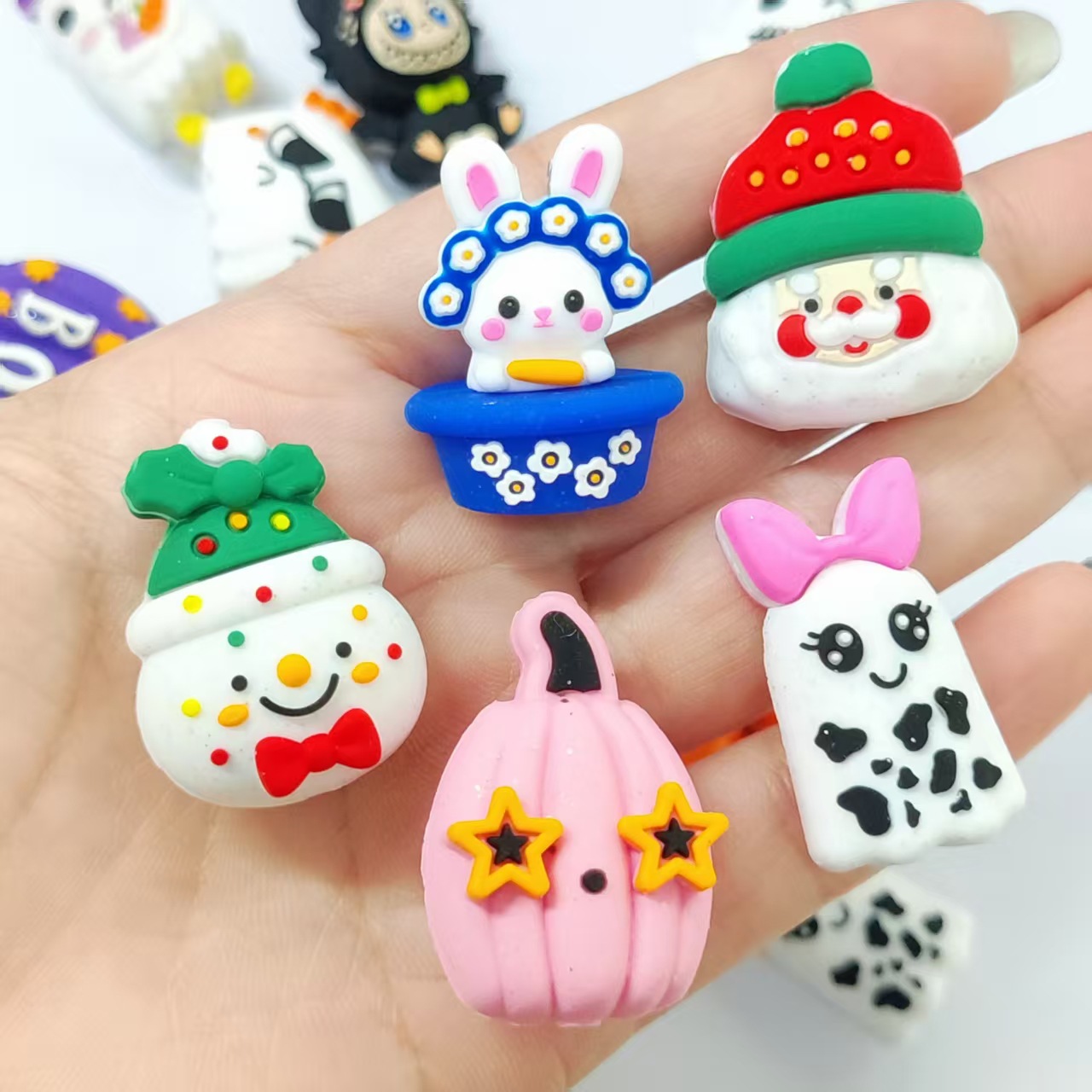 Wholesale Pumpkin Ghost Beads Christmas Silicone Beads