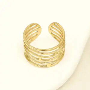 Wide Version Hollow Opening Ring-Gold