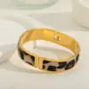 Wholesale Jewelry Elegant Basic Simple Style Geometric Heart Shape Leopard 304 Stainless Steel Plating Rings Bangle Ear Studs