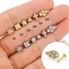 Wholesale 1 Piece Lip Rings Casual Simple Style Four Leaf Clover Plant 316L Stainless Steel Waterproof Non Tarnish Surgical Steel Zircon Ion Plating (IP) 14K Gold Plated Lip Rings Ear Cartilage Rings & Studs