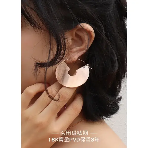 Wholesale PVD Coated Real Gold Plated 18K Gold Geometric 304 Stainless Steel Fashion Waterproof Non Tarnish Earrings