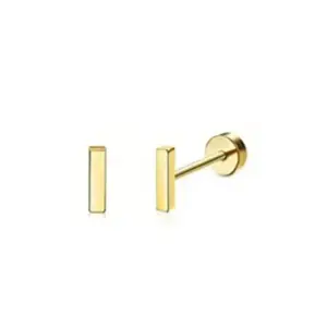Gold / One Size / Square Ear Studs