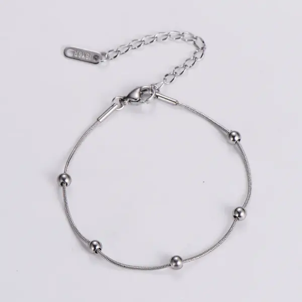 Wholesale PVD Coated 18K Gold Plated Rose Gold Plated Ball Stainless Steel Elegant Luxurious Waterproof Non Tarnish 304 Stainless Steel Bracelets