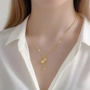 X01230-Calendered Chain Hoist-Necklace- Gold