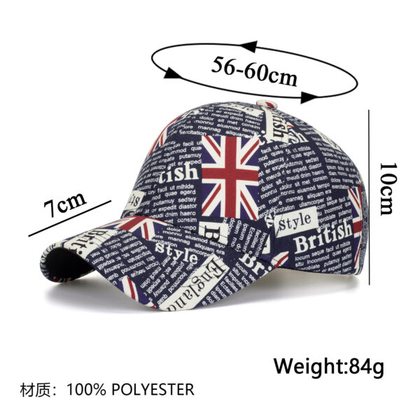 Wholesale Adult hat wholesale European and American men's and women's rice flag baseball cap cross-border British flag pattern sun hat B1129