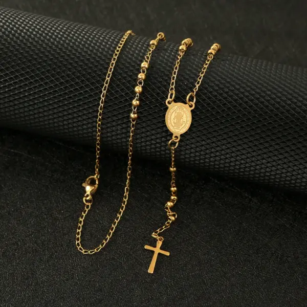Wholesale Jewelry Simple Style Cross Titanium Steel Plating Necklace