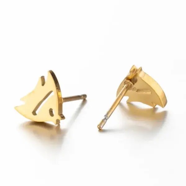 PVD Coated 18K Gold Real Gold Plated Animal 304 Stainless Steel Simple Style Waterproof Non Tarnish Ear Studs