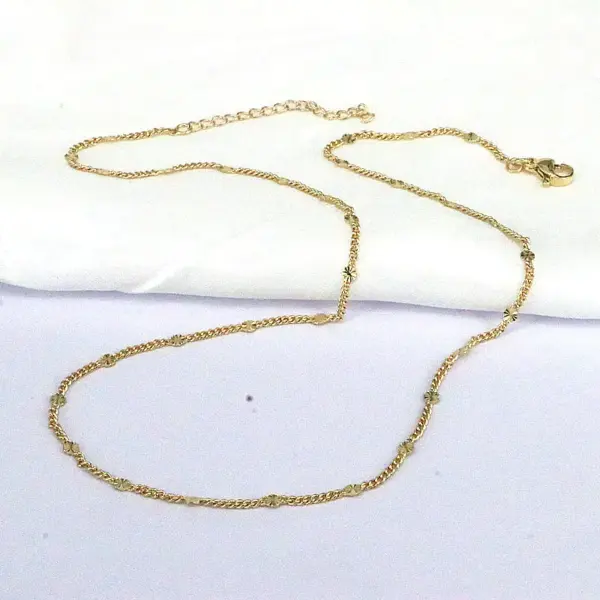 Wholesale Simple Style Solid Color Copper Gold Plated Necklace In Bulk
