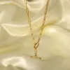 Wholesale PVD Coated Real Gold Plated 18K Gold Geometric 201 Stainless Steel Nordic Style Basic Classic Style Waterproof Non Tarnish 201 Stainless Steel Necklace