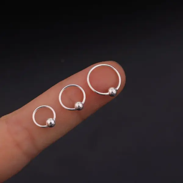 Ear Cartilage Rings & Studs Simple Style Geometric 925 Sterling Silver Polishing
