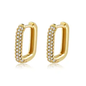 Eh00447 Gold, Small Size Gold White Zirconium