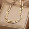 PVD Coated Real Gold Plated Geometric 304 Stainless Steel Casual Simple Style Waterproof Non Tarnish Bracelets Necklace