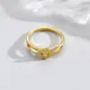 Wholesale PVD Coated Real Gold Plated 14K Gold Geometric 304 Stainless Steel Retro Classic Style Waterproof Non Tarnish Rings