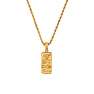Tarot twist chain necklace-Gold-Moon