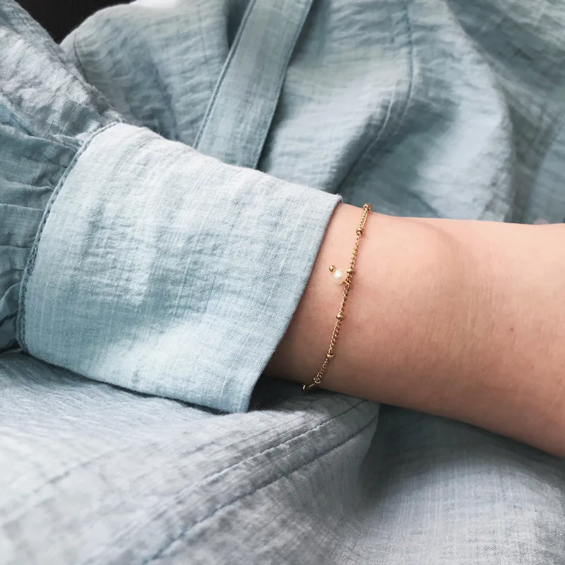 Wholesale Sweet Pearl Titanium Steel Bracelets In Bulk