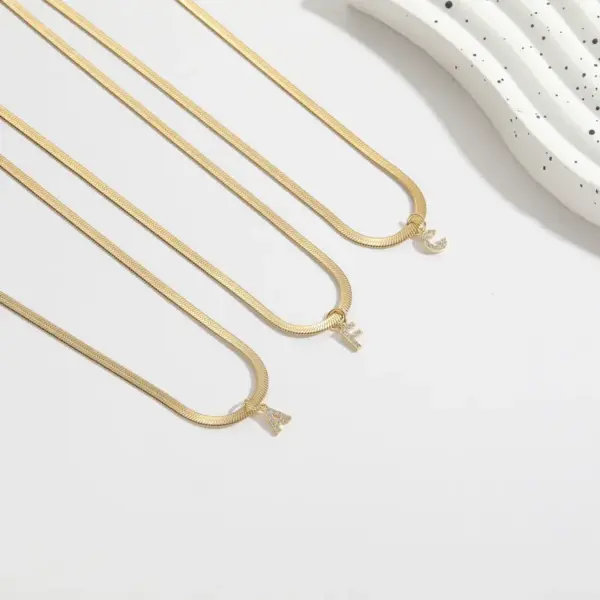 Wholesale Letter 304 Stainless Steel Copper Retro Classic Style 304 Stainless Steel Pendant Necklace