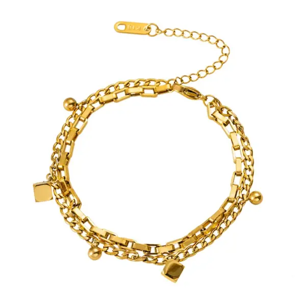 Wholesale Commute Solid Color Titanium Steel Plating Gold Plated Bracelets