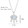 304 Stainless Steel Copper 18K Gold Plated K Gold Plated Cute Inlay Flower Butterfly Acrylic Shell Zircon Pendant Necklace