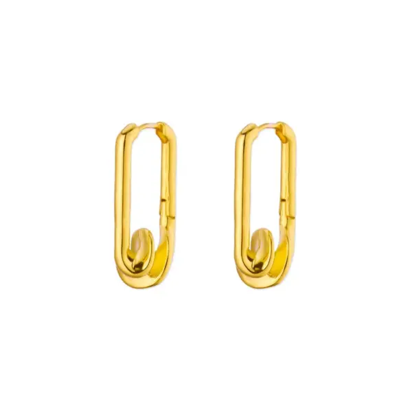 Wholesale Copper Geometric Electroplating Stone-Free 18K Real Gold Plated Casual Style Elegant Simple Style Earrings