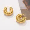 1 Pair Fashion Round Plating 201 Stainless Steel Gold Plated Stainless Steel Earrings