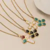 Wholesale Copper Cross Plated Zircon 18K Gold Plated Elegant Lady Cable Chain Lobster Trigger Clasp Closure Pendant Necklace