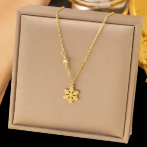 H1161 Necklace Gold Snowflake
