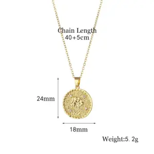 Wholesale Stainless Steel Titanium Steel Fashion Inlay Plating Flower Chrysanthemum Lotus Zircon Pendant Necklace