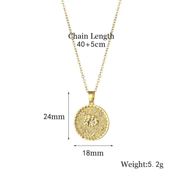 Wholesale Stainless Steel Titanium Steel Fashion Inlay Plating Flower Chrysanthemum Lotus Zircon Pendant Necklace