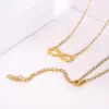 Wholesale PVD Coated Real Gold Plated 18K Gold Infinity 304 Stainless Steel Simple Style Waterproof Non Tarnish 304 Stainless Steel Necklace