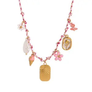 Sun Pink Rope Necklace