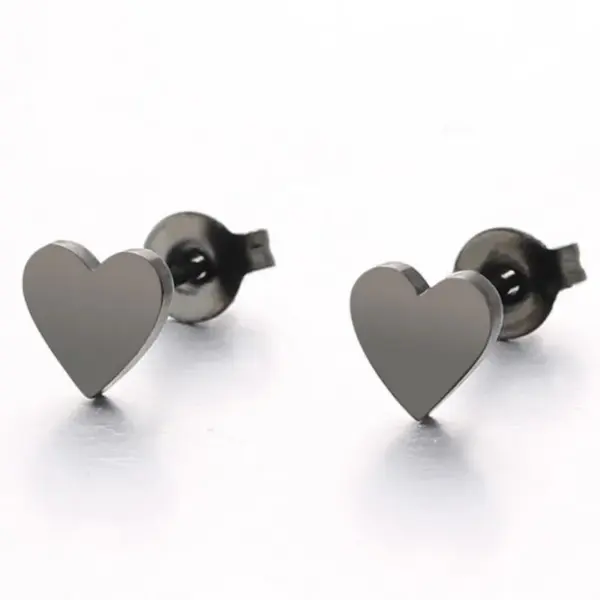Wholesale PVD Coated 18K Gold Real Gold Plated Heart 304 Stainless Steel Fashion Waterproof Non Tarnish Ear Studs