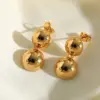 PVD Coated Real Gold Plated 14K Gold Solid Color 304 Stainless Steel Simple Style Solid Color Waterproof Non Tarnish Drop Earrings