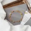 PVD Coated Real Gold Plated 18K Gold Solid Color 304 Stainless Steel Sweet Waterproof Non Tarnish Bracelets Anklet Necklace