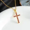 Wholesale Jewelry Modern Style Cross 304 Stainless Steel Copper Pendant Necklace Cable Chain
